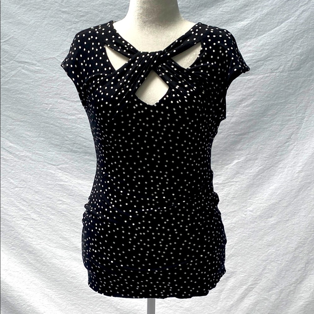 Bailey 44 Polkadot Fitted Cut Out Blouse for Anthropologie - NWOT